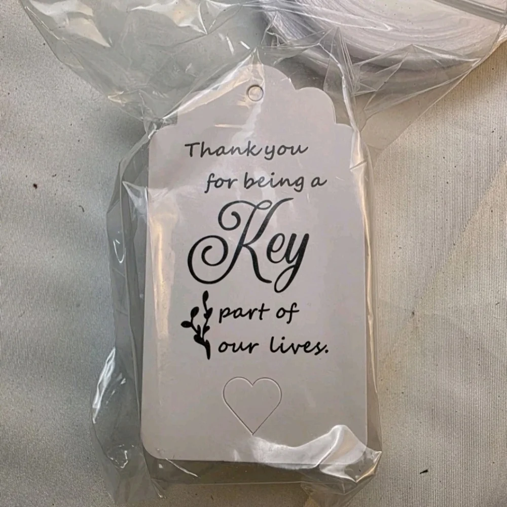 100 Wedding Favors Rose Gold Color Skeleton Key Bottle Openers w Tags & Ribbons